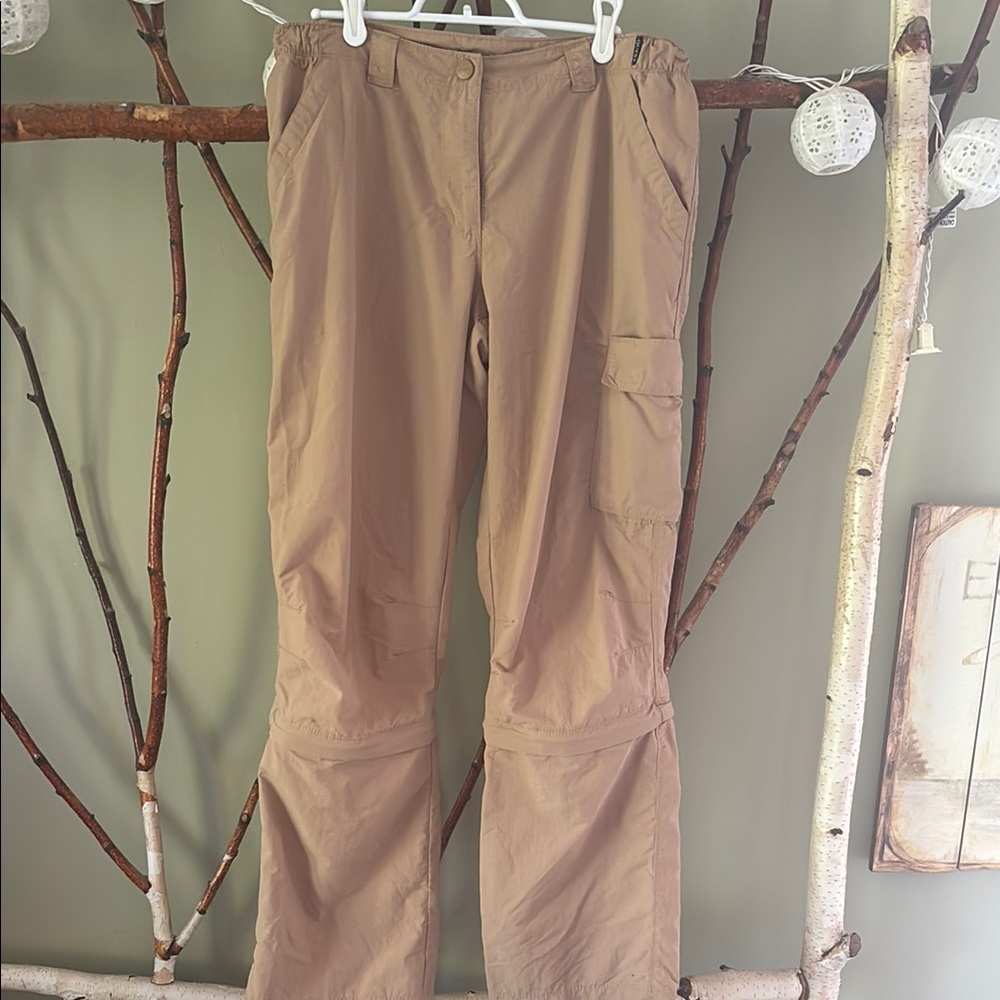 Tan Relaxed Fit Hiking Trousers with Seam Details